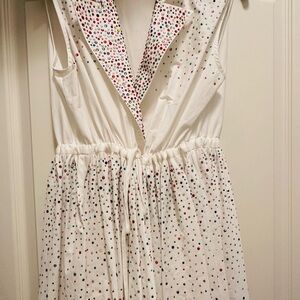White Dress with Colorful Polka Dots